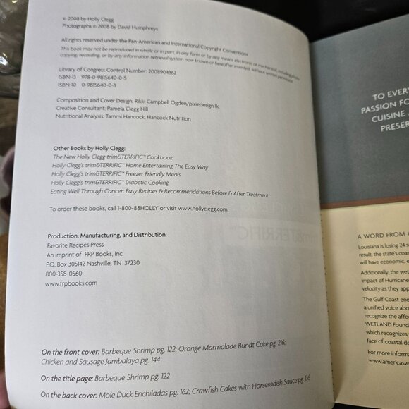 Lot (3) Holly Clegg Autographed Cookbooks Gulf Coast Trim & Terrific Signed - Picture 10 of 13